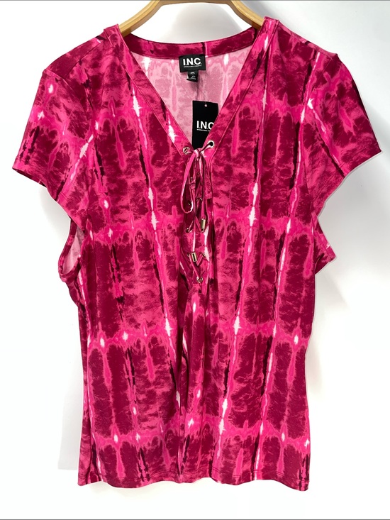 INC International Concepts Tops - I.N.C. IBIZA DYE SHORT SLEEVE BLOUSE FTL-07-009